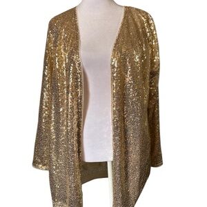 Isaac Mizrahi Gold Sequin Cardigan